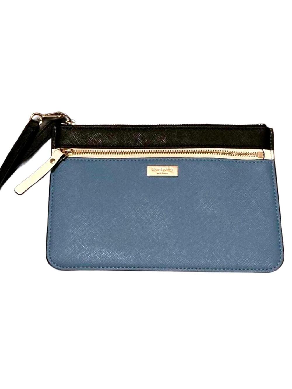 Kate Spade New York Tinie Laurel Way Colorblock Double Zipper Leather Wristlet